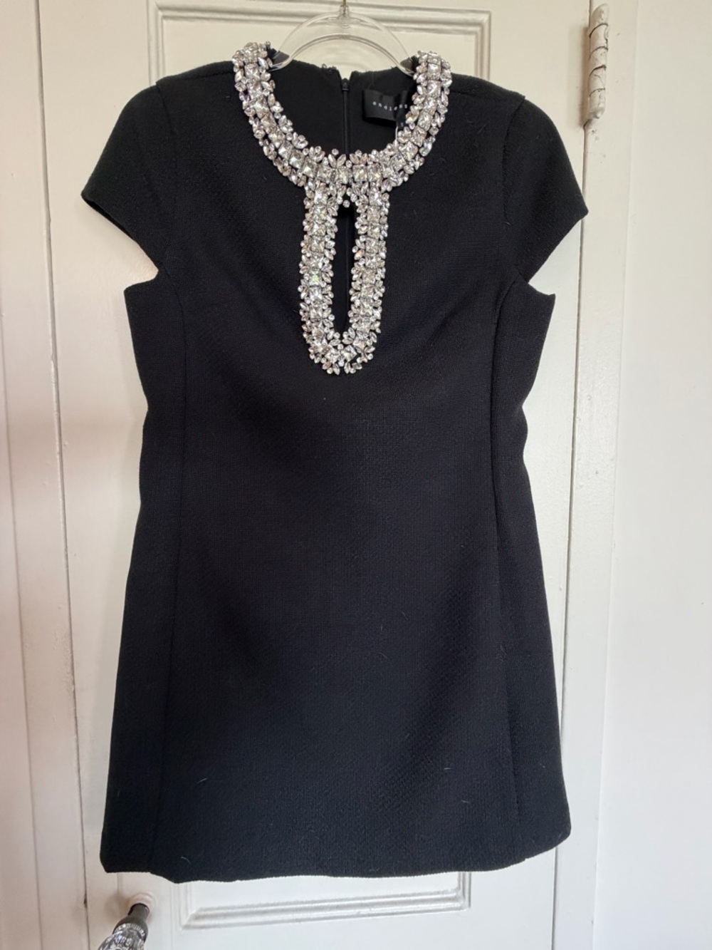 ENDLESS ROSE KEYHOLE MINI DRESS w/ Crystal Embellished Neckline SMALL